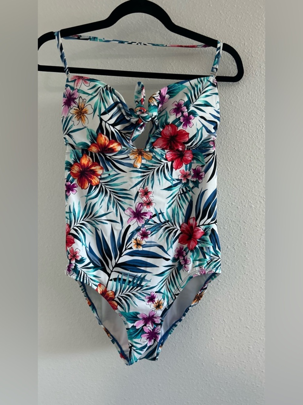 Time and Tru Floral White Swimsuit